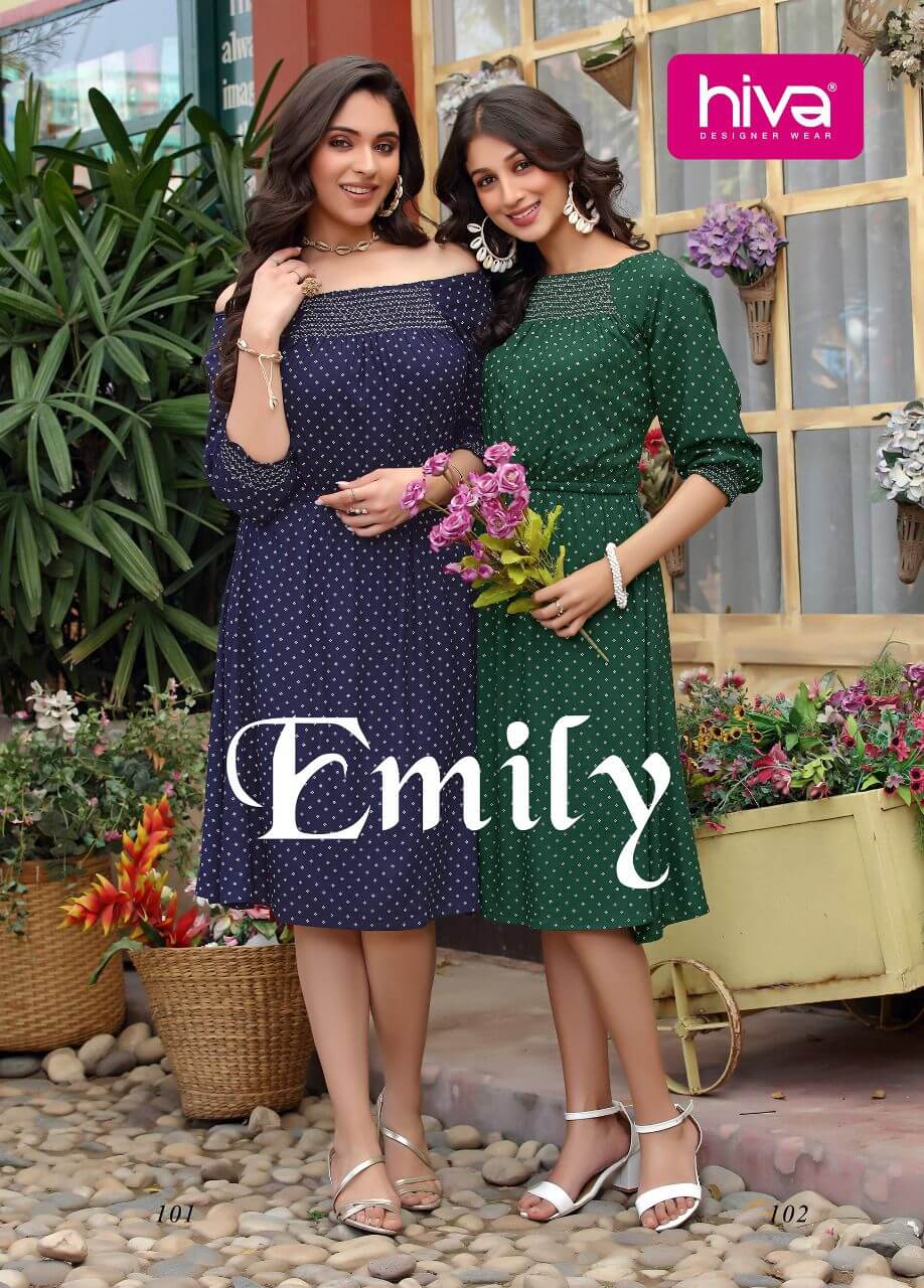 Hiva Emily Rayon Kurtis Wholesale Catalog, Buy Full Catalog of Hiva Emily Rayon Kurtis At Wholesale Price