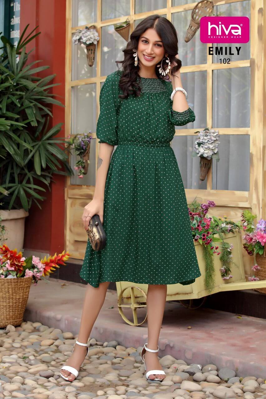 Hiva Emily Rayon Kurtis Wholesale Catalog, Buy Full Catalog of Hiva Emily Rayon Kurtis At Wholesale Price