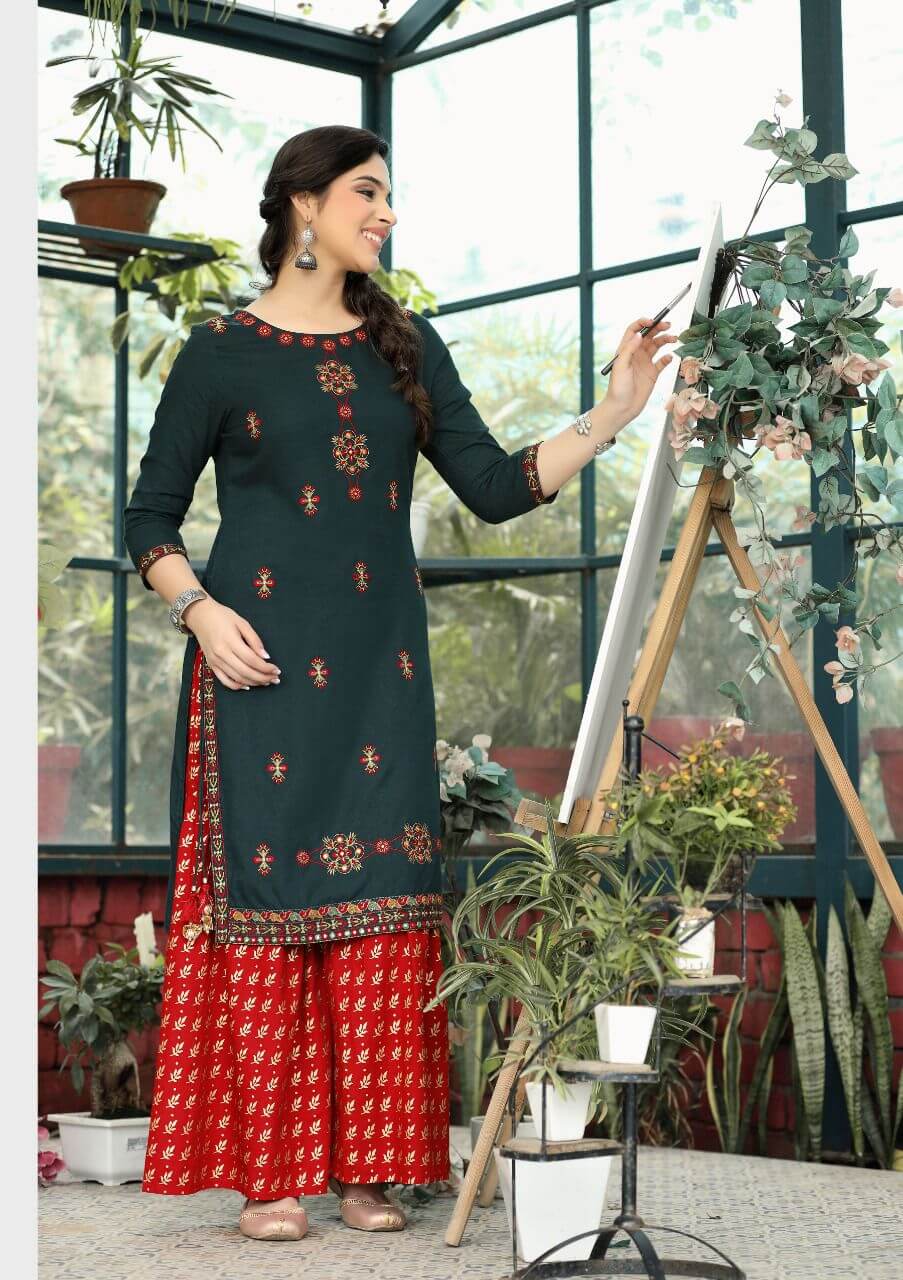 Hiva Juliet Rayon Kurtis With Sharara Wholesale Catalog, Buy Full Catalog of Hiva Juliet Rayon Kurtis With Sharara At Wholesale Price