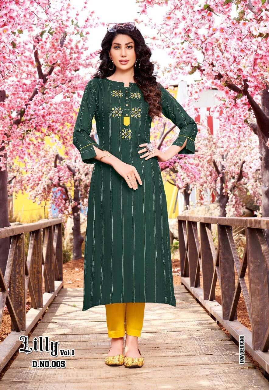 IKW Lilly Vol 1 Viscose Kurtis Wholesale Catalog. Purchase Full Catalog of Viscose Kurtis In Wholesale Price Online