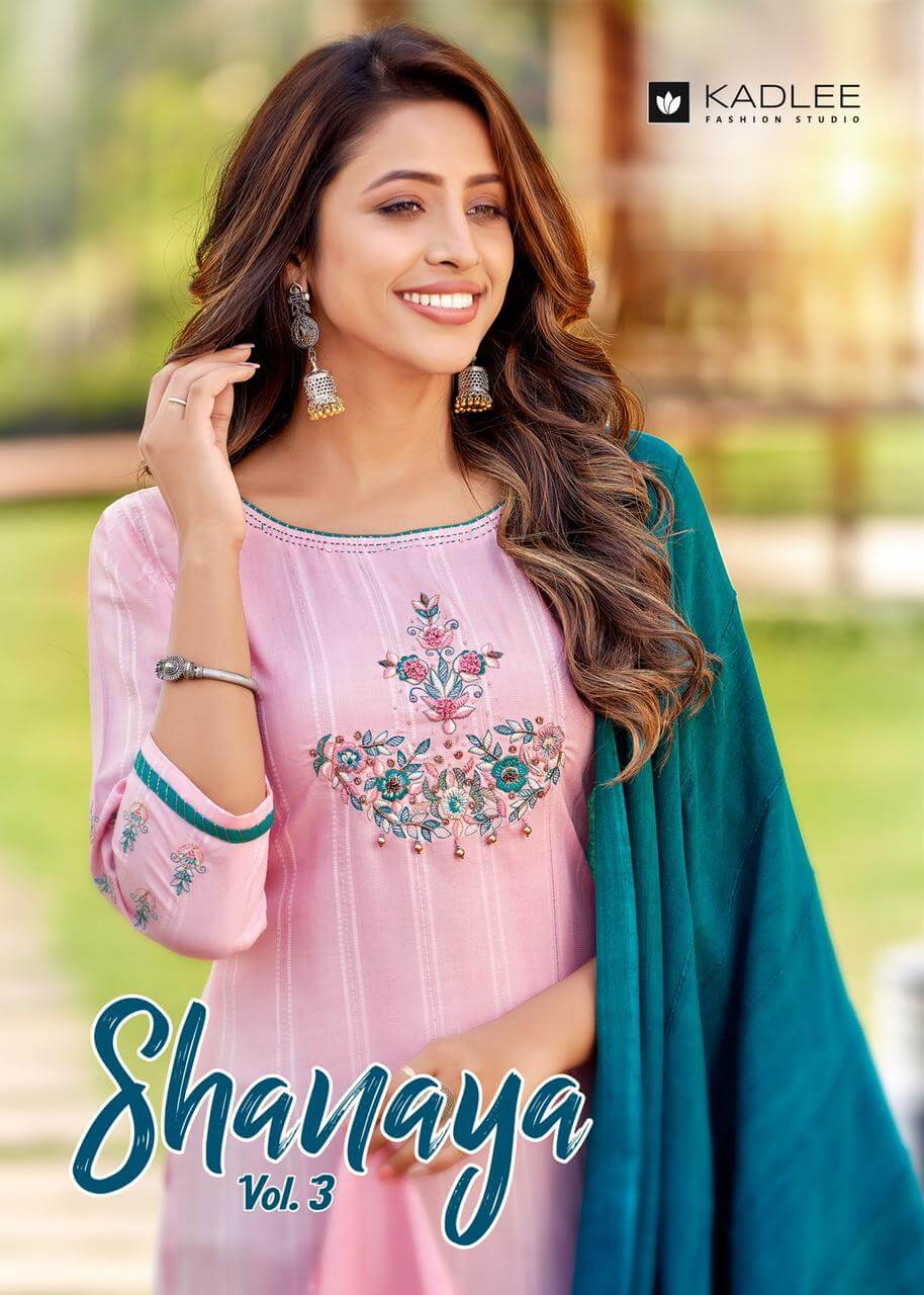 Kadlee Shanaya Vol 3 Kurti Bottom Dupatta Set Catalog In Wholesale Price. Purchase Full Catalog of Kadlee Shanaya Vol 3 In Wholesale price Online