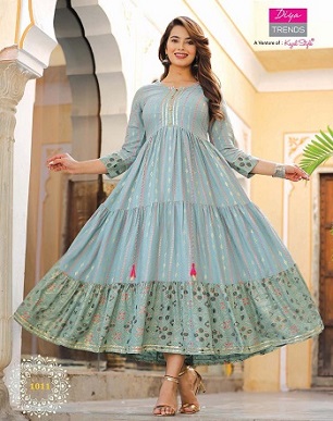 Kajal Style Groom Vol 1 Rayon Gowns Kurtis Wholesale Catalog, Buy Full Catalog of Kajal Style Groom Vol 1 Rayon Gowns Kurtis At Wholesale Price