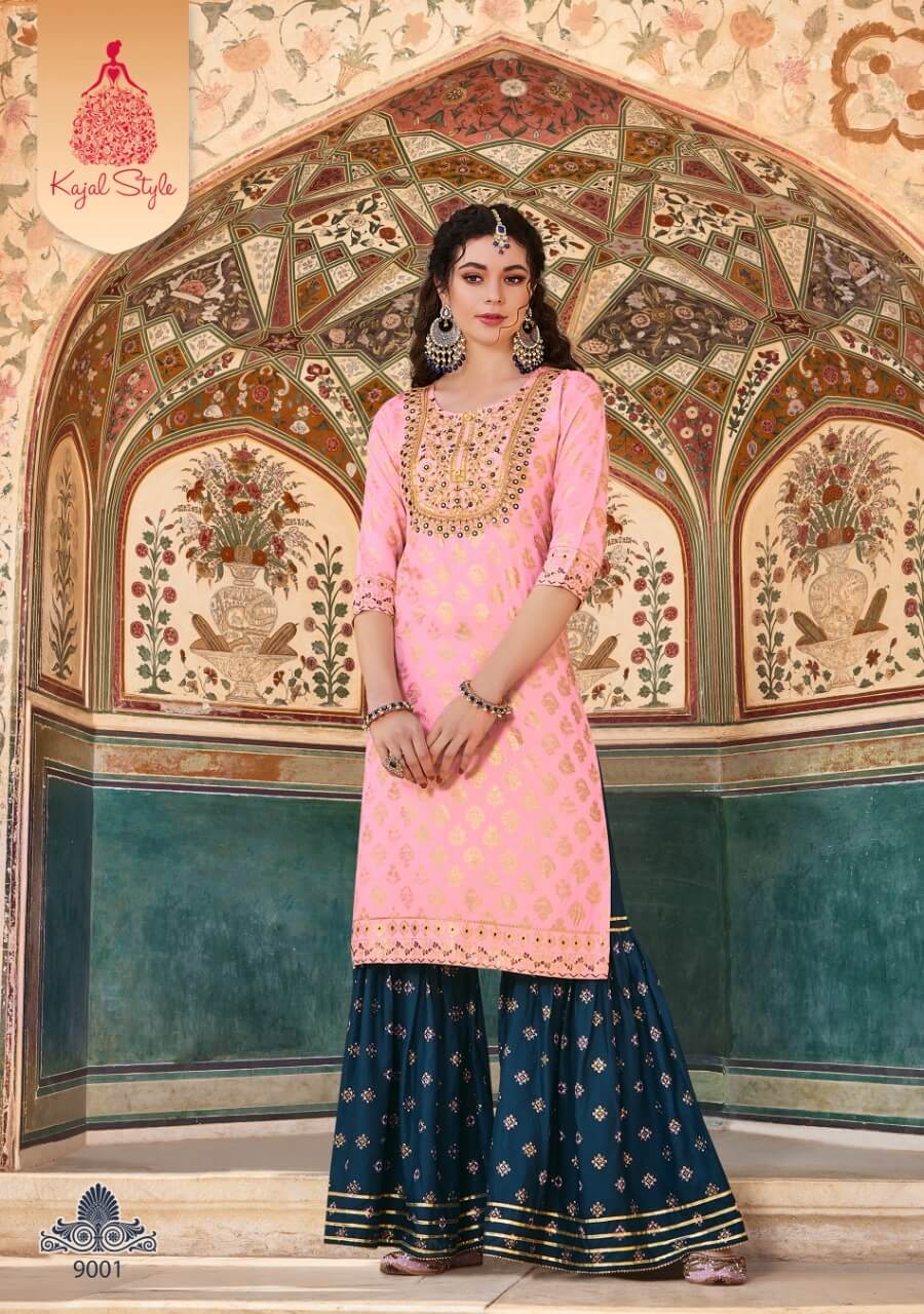 Kajal Style Fashion Label 9 Kurtia Sharara Wholesale Collection, Buy Full Catalog of Kajal Style Fashion Label 9 Kurtia Sharara At Wholesale Price Online