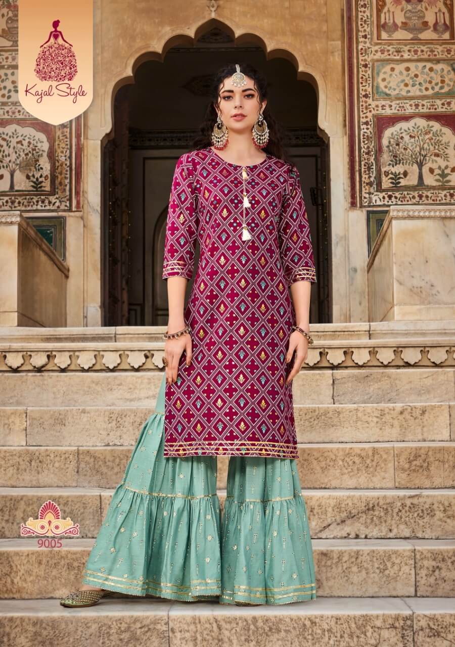 Kajal Style Fashion Label 9 Kurtia Sharara Wholesale Collection, Buy Full Catalog of Kajal Style Fashion Label 9 Kurtia Sharara At Wholesale Price Online