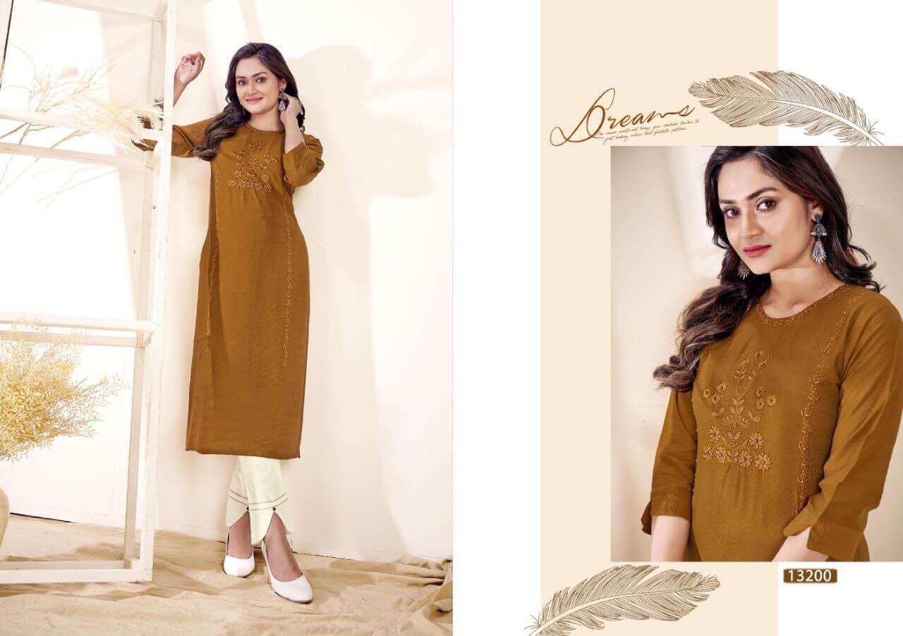 Kalaroop Creamy Rayon Wholesale Kurtis Catalog. Purchase Full Catalog of Kalaroop Creamy In Wholesale Price Online