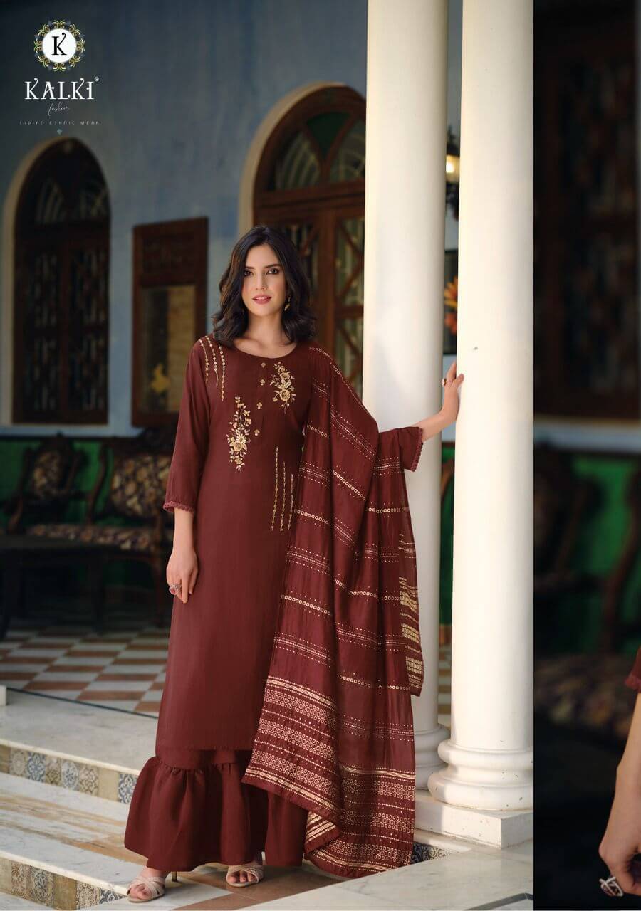 Kalki Khwaab Kurti Sharara Dupatta Set Wholesale Catalog. Purchase Full Catalog of Kurti Sharara Dupatta Set In Wholesale Price Online