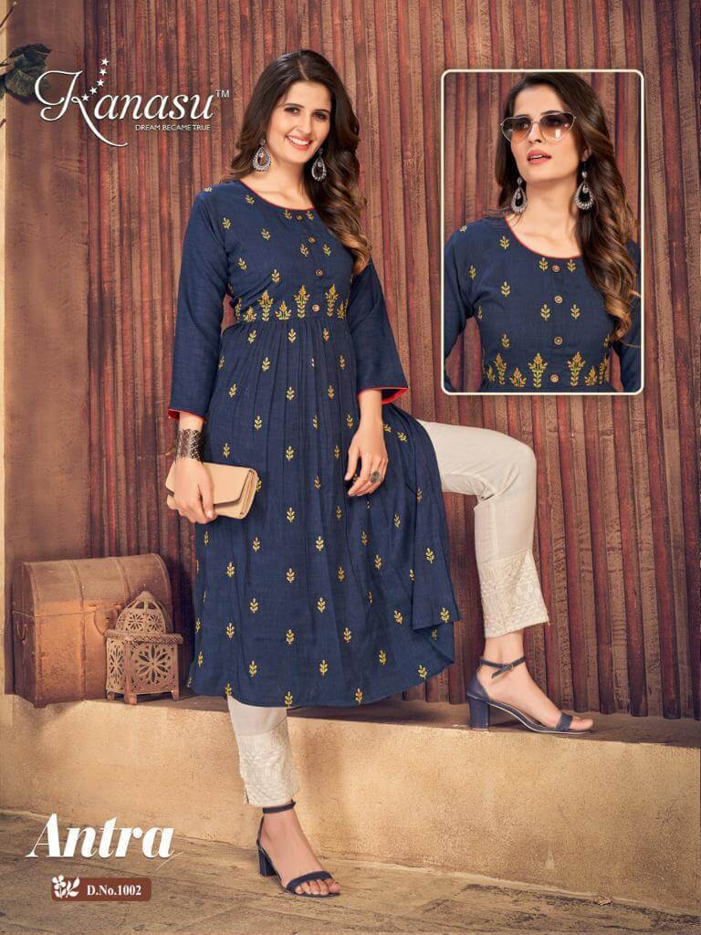 Kanasu Antra Naira Cut Kurtis Wholesale Catalog. Purchase Full Catalog of Naira Cut Kurtis In Wholesale Price Online