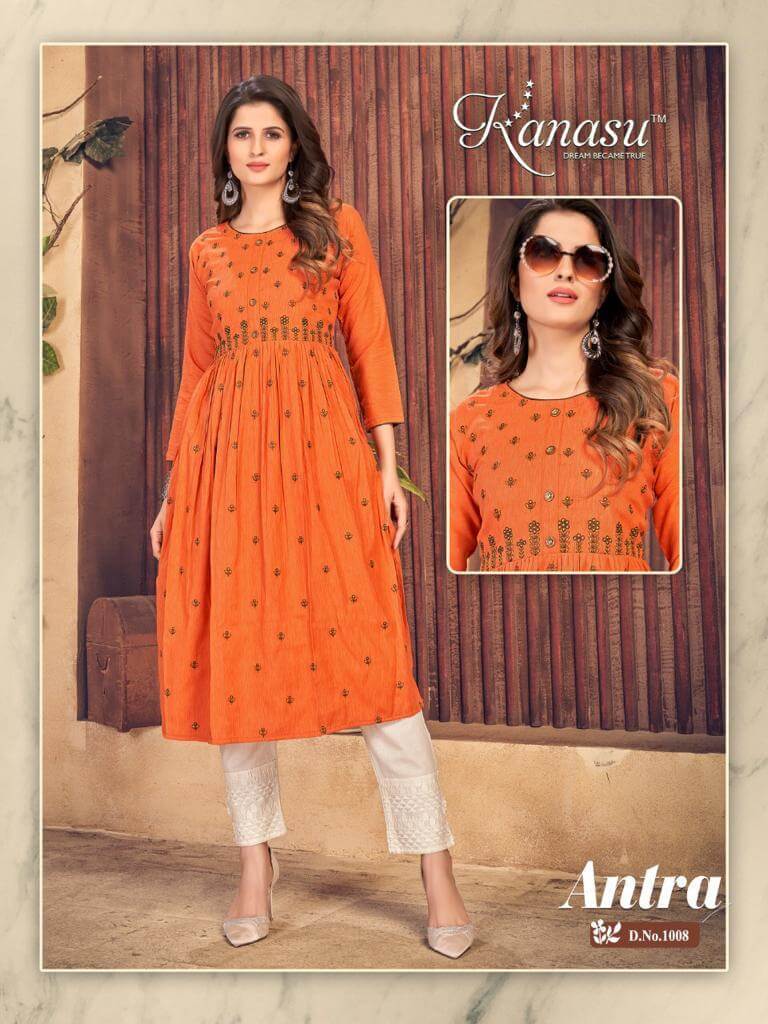 Kanasu Antra Naira Cut Kurtis Wholesale Catalog. Purchase Full Catalog of Naira Cut Kurtis In Wholesale Price Online