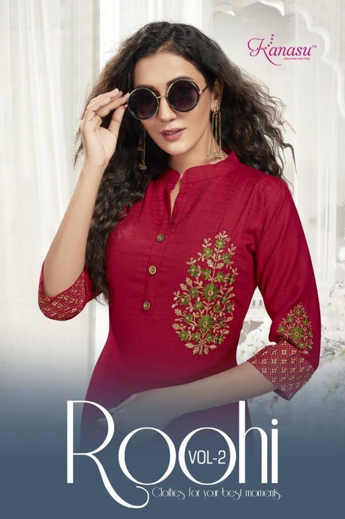 Kanasu Roohi Vol 2 Rayon Kurtis Wholesale Catalog. Purchase Full Catalog of Rayon Kurtis In Wholesale Price Online