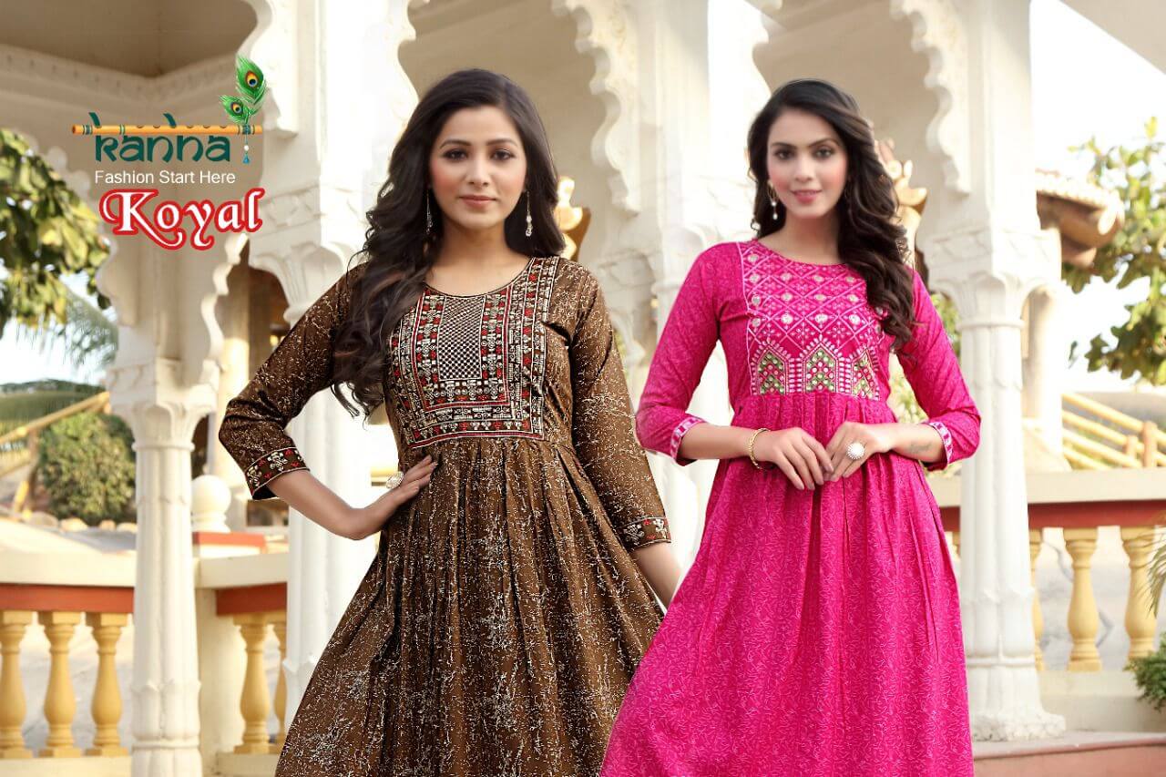 Kanha Koyal Naira Cut Kurtis Wholesale Catalog. Purchase Full Catalog of Naira Cut Kurtis In WHolesale Price Online