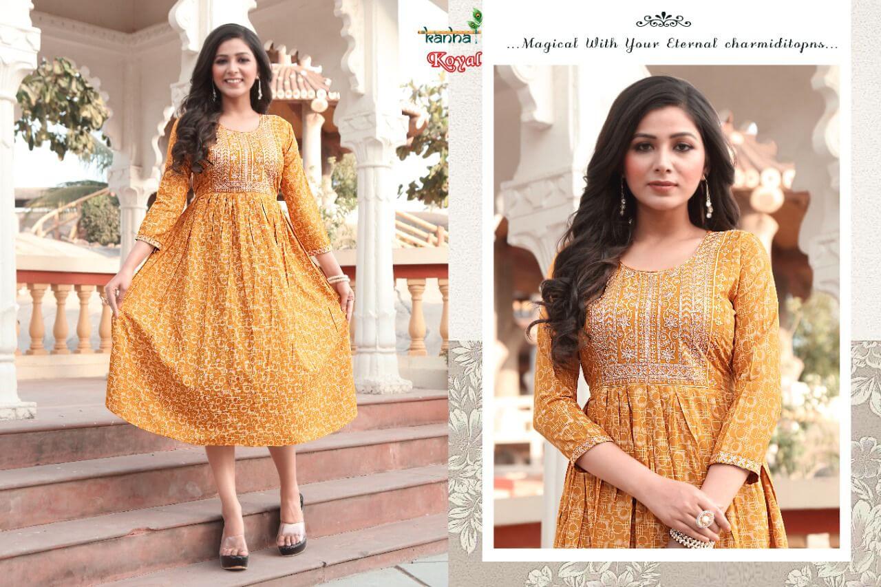 Kanha Koyal Naira Cut Kurtis Wholesale Catalog. Purchase Full Catalog of Naira Cut Kurtis In WHolesale Price Online