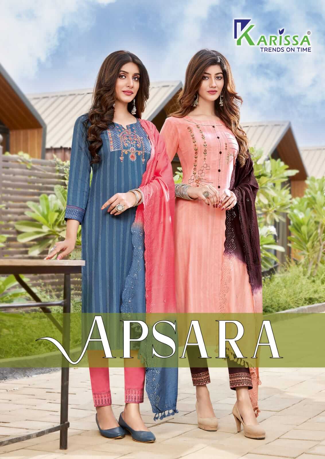 Karissa Apsara Kurti Pant Dupatta Set Wholesale Catalog. Purchase Full Catalog of Kurti Pant Dupatta Set In Wholesale Price Online