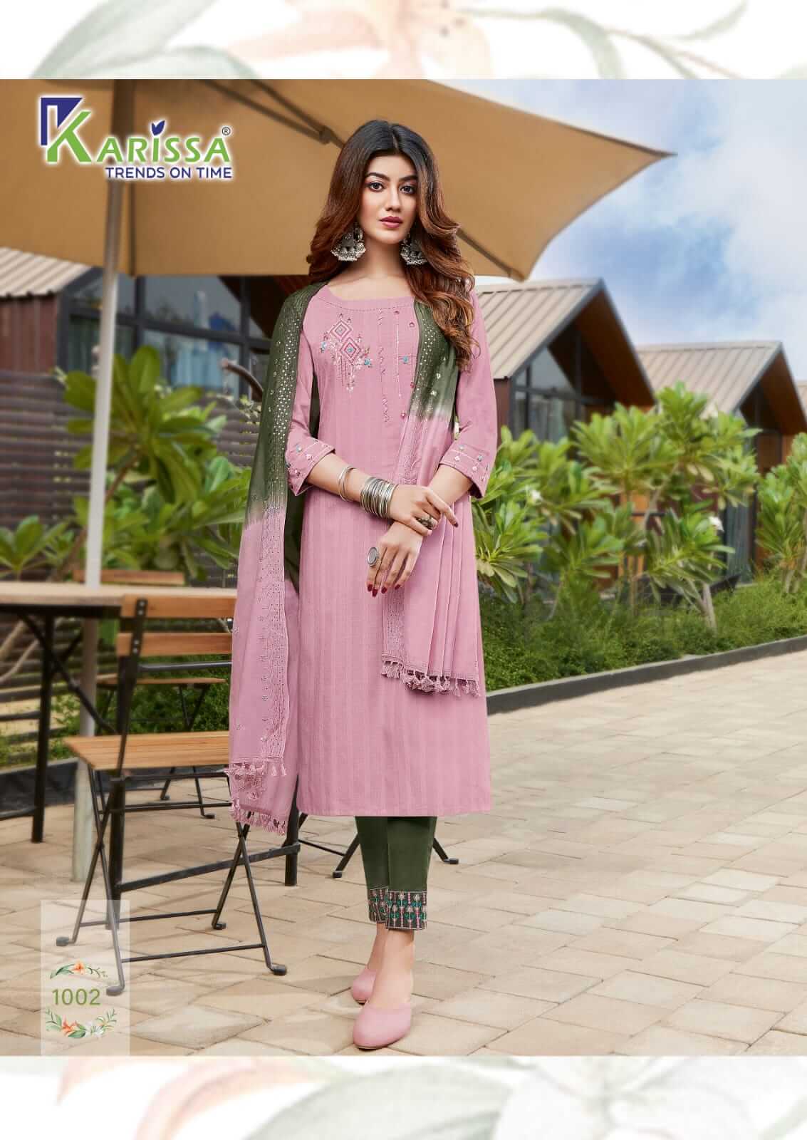 Karissa Apsara Kurti Pant Dupatta Set Wholesale Catalog. Purchase Full Catalog of Kurti Pant Dupatta Set In Wholesale Price Online