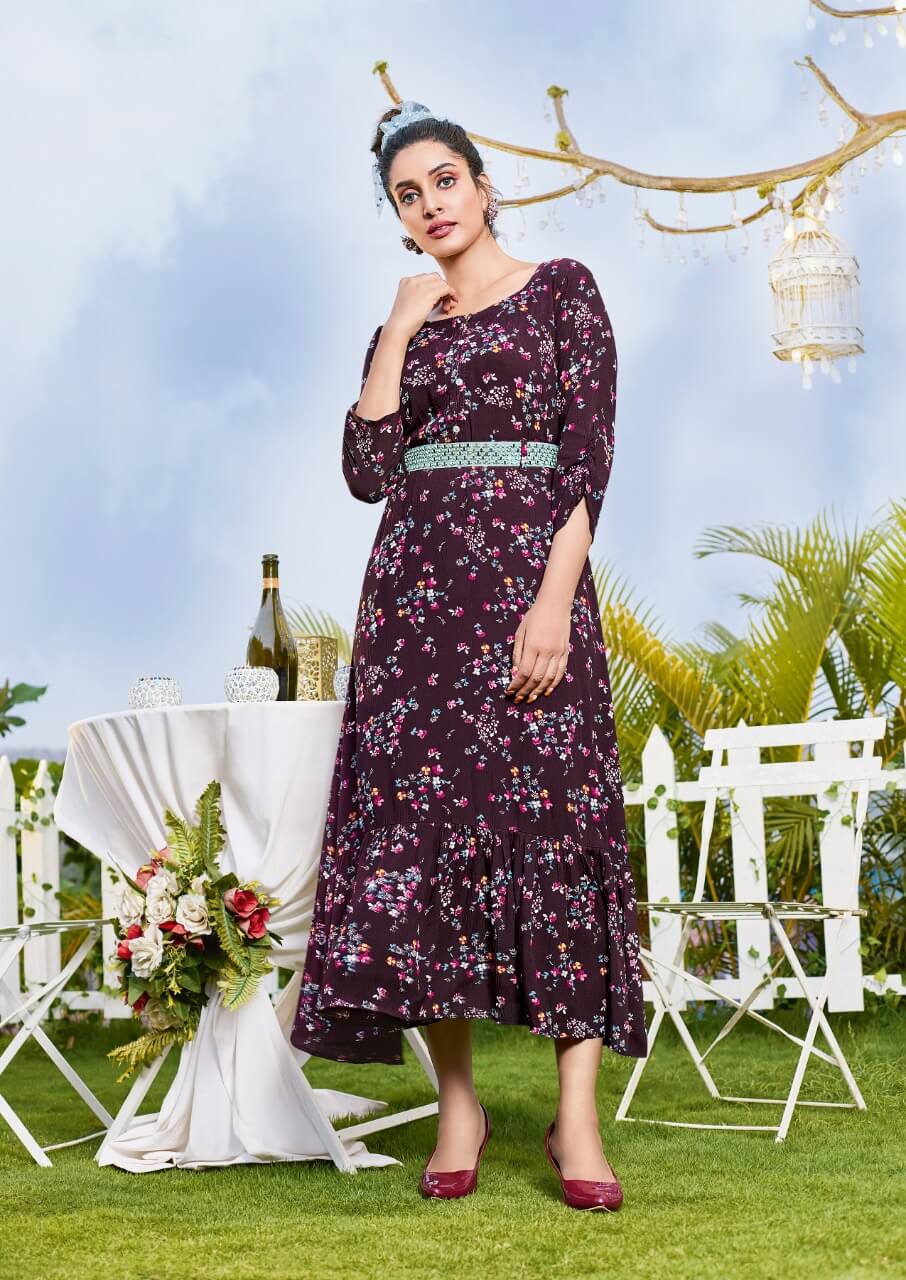 Karissa Kinlee Vol 2 A Line Kurtis Wholesale Catalog. Purchase Full Catalog of A Line Kurtis In Wholesale Price Online