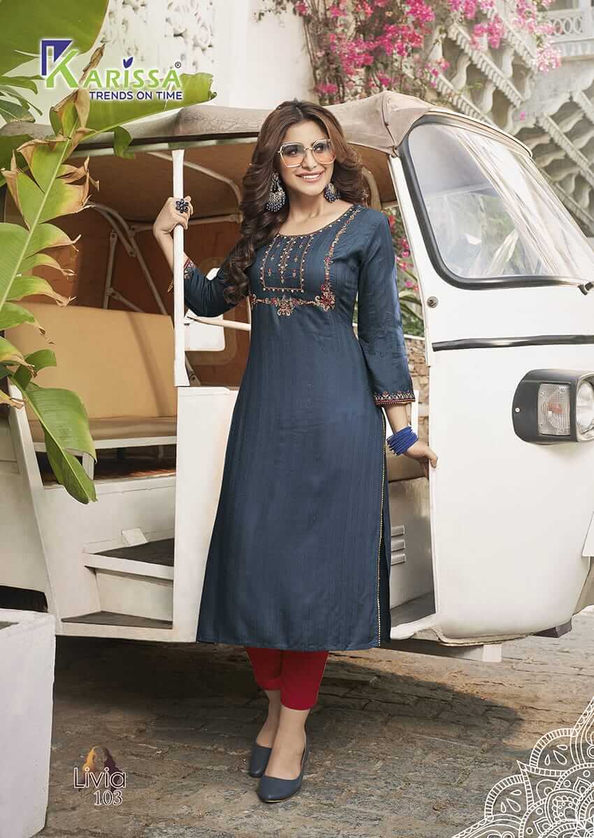 Karissa Livia Kurti Catalog In Wholesale Price. Purchase Full Catalog of Karissa Livia In Wholesale Price Online