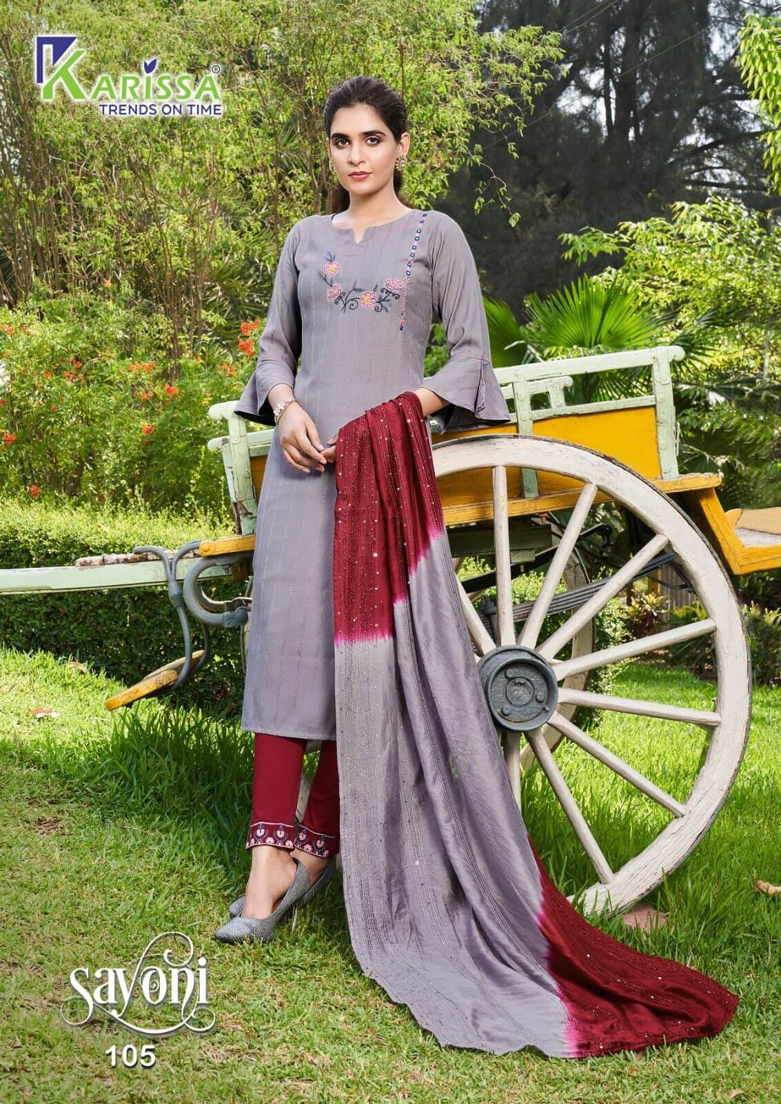 Karissa Sayoni Kurti Pant Dupatta Set Catalog In Wholesale Price. Purchase Full Catalog of Karissa Sayoni In Wholesale Price Online