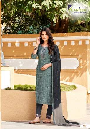 Karissa Siya 1 Kurta Pant Dupatta Wholesale Collection, Buy Full Catalog of Karissa Siya 1 Kurta Pant Dupatta At Wholesale Price