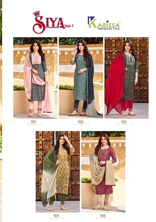 Karissa Siya 1 Kurta Pant Dupatta Wholesale Collection, Buy Full Catalog of Karissa Siya 1 Kurta Pant Dupatta At Wholesale Price