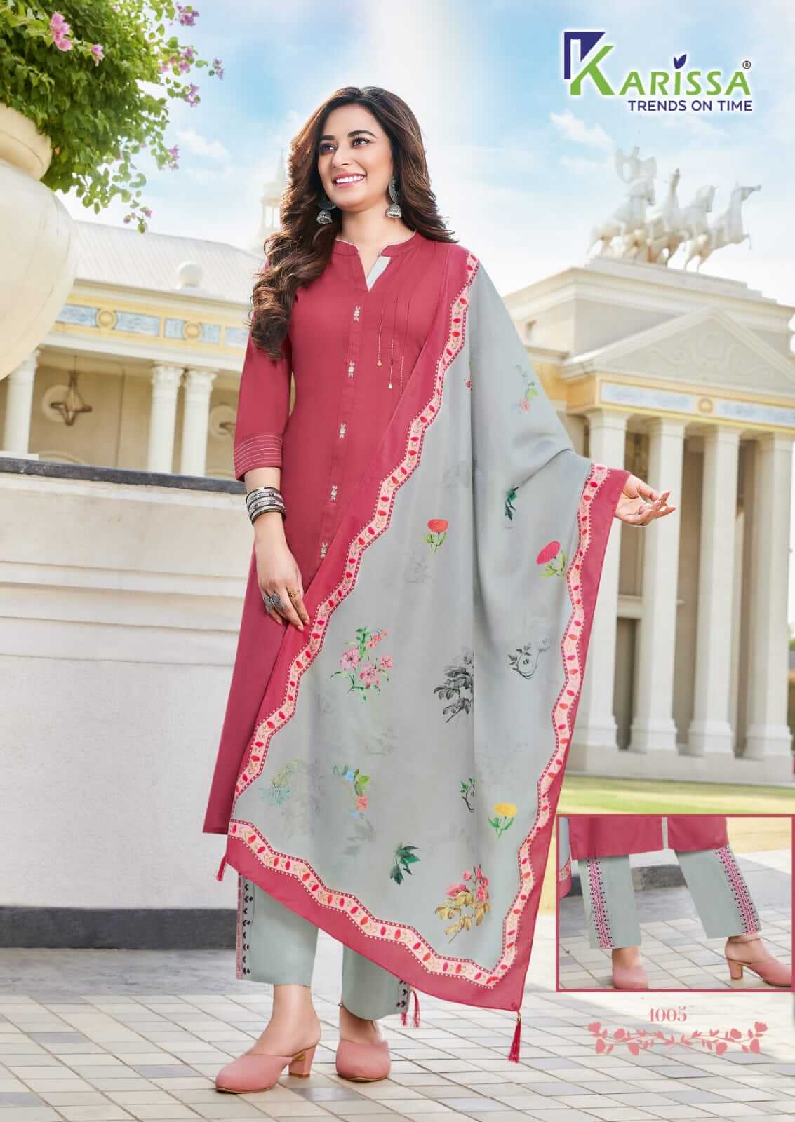 Karissa Vidisha Vol 5 Kurti Plazzo Dupatta Set Wholesale Catalog. Purchase Full Catalog of Kurti Plazzo Dupatta Set In Wholesale Price Online