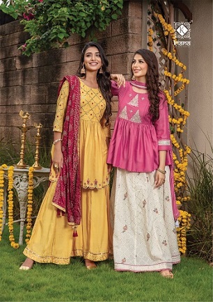 Kiana Celebration Top Sharara And Dupatta wholesale catalog, Buy Full catalog of Kiana Celebration Top Sharara And Dupatta At wholesale Price