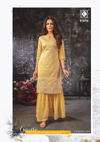 Kiana Charmis Readymade Partywear Kurtis Catalogue, Purchase Charmis Heavy Dresses in wholesale price of kiana