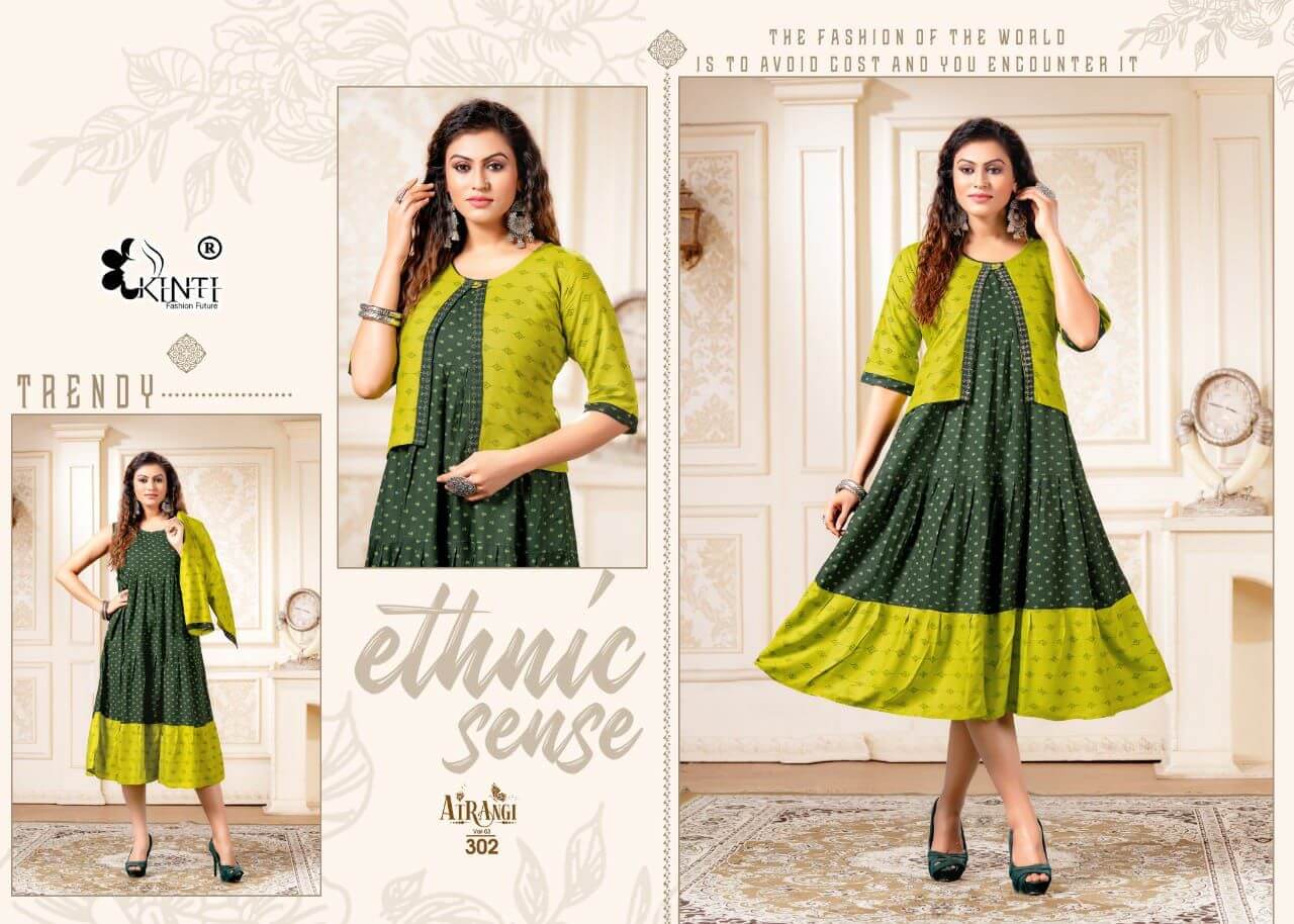 Kinti Atrangi Vol 3 Rayon Kurtis With Jacket Wholesale Catalog, Buy Full Catalog of Kinti Atrangi Vol 3 Rayon Kurtis With Jacket At Wholesale Price