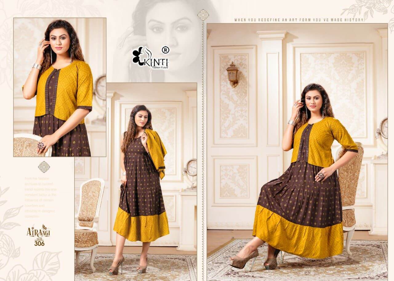 Kinti Atrangi Vol 3 Rayon Kurtis With Jacket Wholesale Catalog, Buy Full Catalog of Kinti Atrangi Vol 3 Rayon Kurtis With Jacket At Wholesale Price