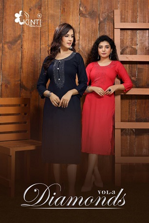 Kinti Diamonds 3 Kurti Wholesale Catalog, Buy Full Catalog of Kinti Diamonds 3 Kurti At Wholesale Price