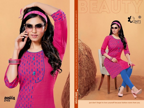 Kinti Kurtis Manufacturer Presents Disha Vol 27 Wholesale Kurtis Catalogue. Order Disha Vol 27 Low Range Kurtis Wholesale Catalogue From Leading Womens Cloth Wholesaler. Buy Low Range Kurtis at Wholesale And Bulk Rate For Business And For Reselling. Low Price Handloom Cotton Kurtis Wholesaler Online.Order Kinti Disha Handloom Cotton 40` length Kurtis In Bulk