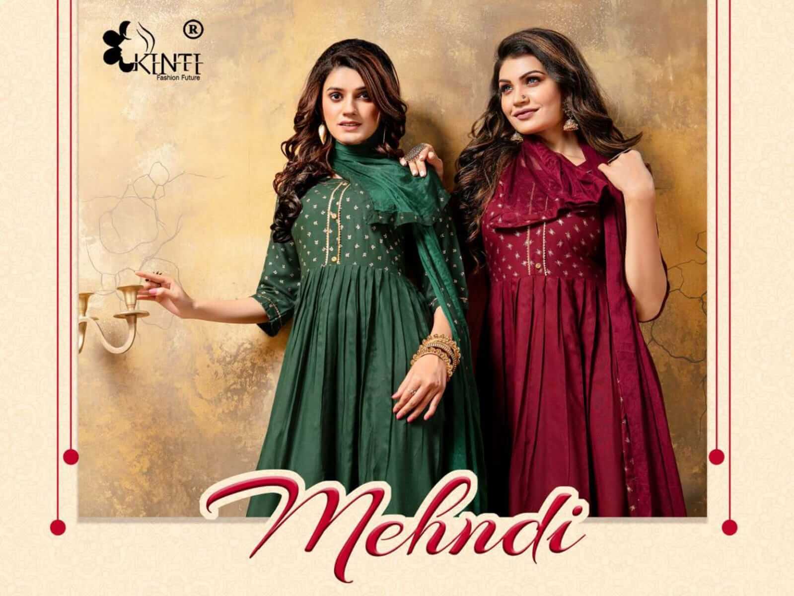 Kinti Mehndi Kurti With Dupatta Wholesale Catalog