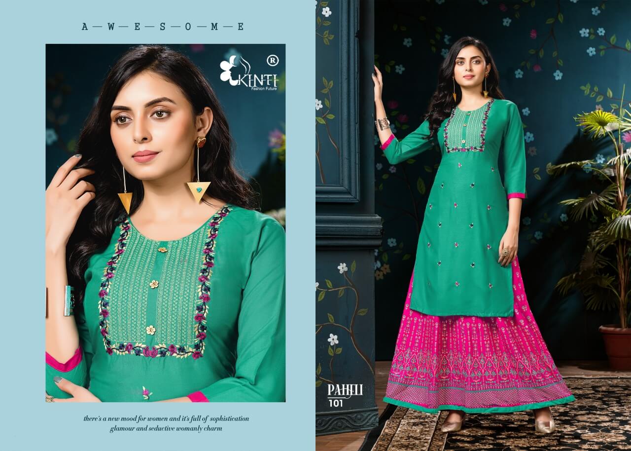 Kinti Paheli Embroidery Top With Skirt Catalog In Wholesale Price. Purchase Full Catalog of Kinti Paheli In Wholesale Price Online