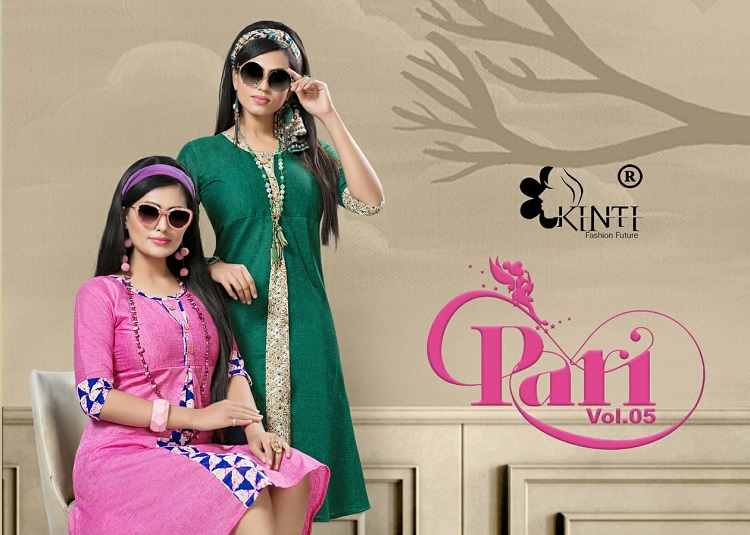 Kinti Pari Vol 5 Two Tone Handloom Cotton Fully Stittched Kurtis Wholesale Catalogue. Kinti Kurtis Launches new 12 pieces bunch Pari Vol 5 in wholesale. Purchase Bellow 250 price range wholesale kurtis catalogue kinti pari vol 5 to resale in retail kurtis business. Shop kinti Pari vol 5 flair style stichting pattern 3/4 sleeves 42 length kurtis in bulk at low wholesale price online