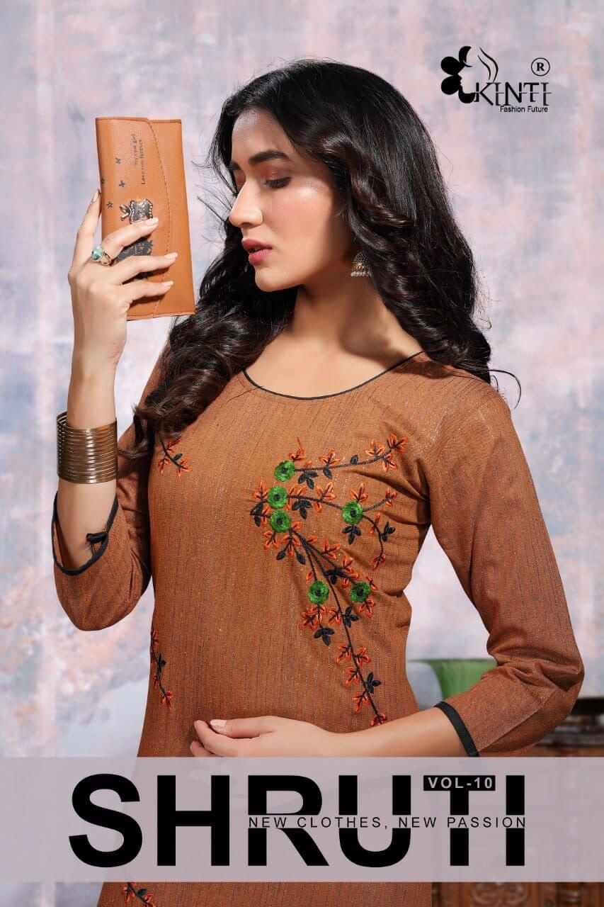 Kinti Shruti 10 Cotton Embroidery Readymade Kurti Wholesale Collection, Buy Full Catalog of Kinti Shruti 10 Readymade Kurti At Wholesale Price