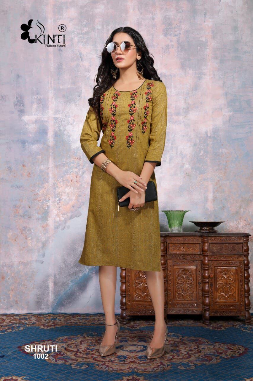 Kinti Shruti 10 Cotton Embroidery Readymade Kurti Wholesale Collection, Buy Full Catalog of Kinti Shruti 10 Readymade Kurti At Wholesale Price