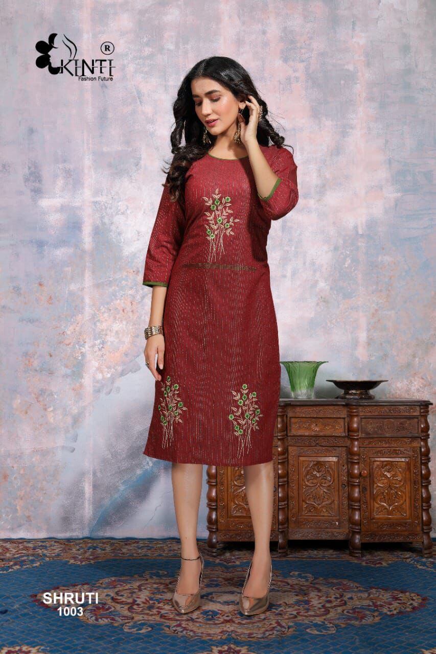 Kinti Shruti 10 Cotton Embroidery Readymade Kurti Wholesale Collection, Buy Full Catalog of Kinti Shruti 10 Readymade Kurti At Wholesale Price