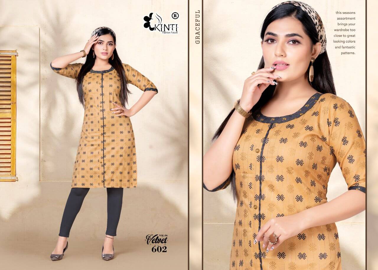 Kinti Velvet Vol 6 Casual Wear Kurti Wholesale Catalog, Buy Full Catalog of Kinti Velvet Vol 6 Casual Wear Kurti At Wholesale Price