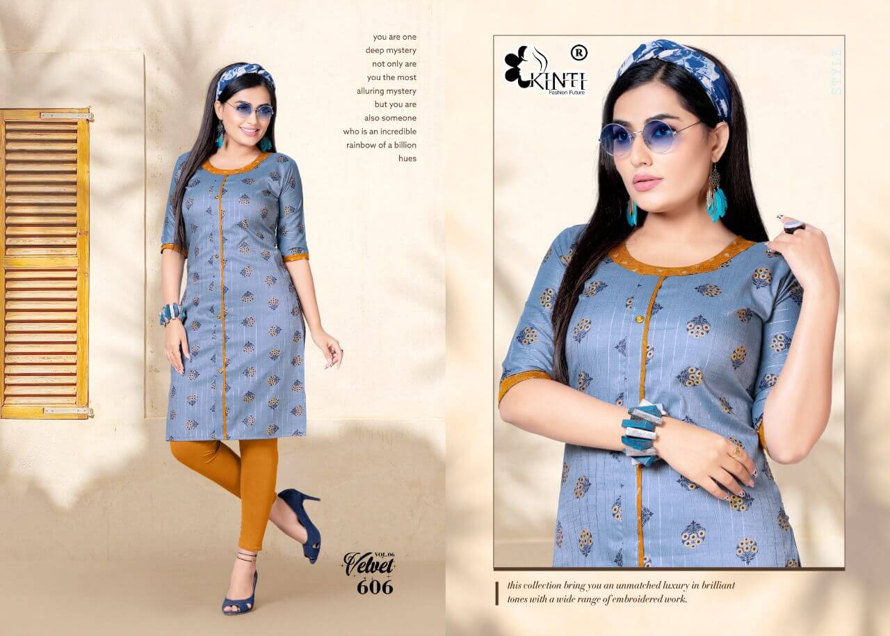 Kinti Velvet Vol 6 Casual Wear Kurti Wholesale Catalog, Buy Full Catalog of Kinti Velvet Vol 6 Casual Wear Kurti At Wholesale Price