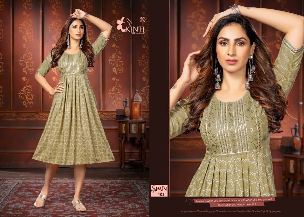 Kinti Spain Flaired Kurtis Wholesale Catalog, Buy Kinti Spain Flaired Kurtis Full Catalog in Wholesale Price Online