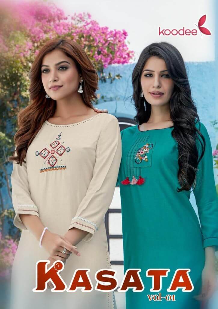 Koodee Kasata Vol 1 Stright Cut Kurti Catalog In Wholesale Price