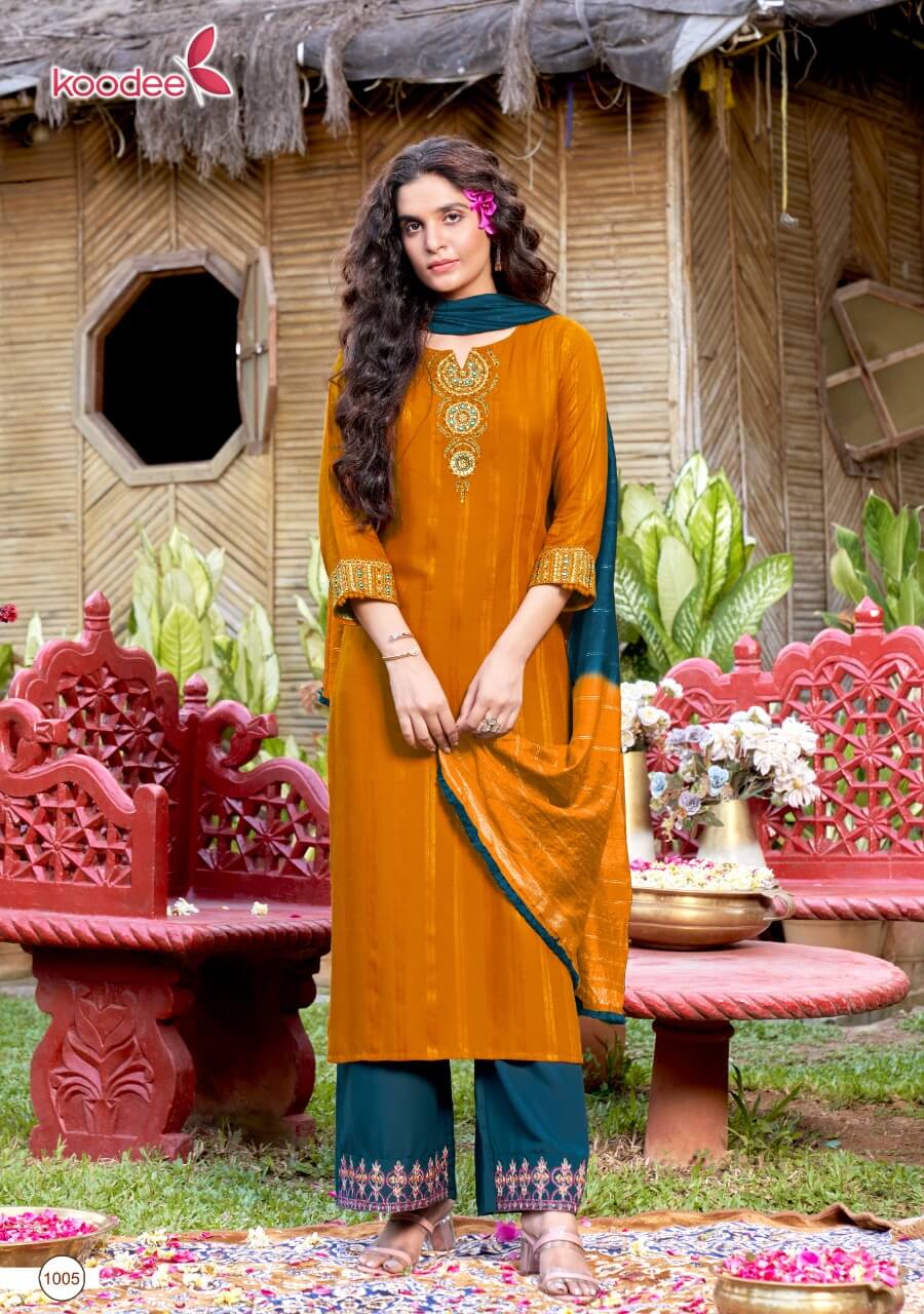 Koodee Pahechan Vol 7 Karta Plazzo Dupatta Set Wholesale Catalog. Purchase Full Catalog of Kurta Plazzo Dupatta Set In Wholesale Price Online