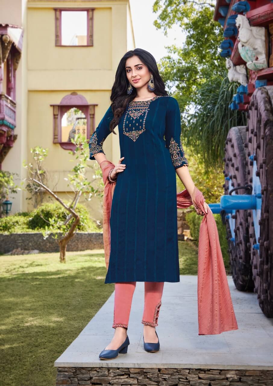 Koodee Riya Vol 2 Ladies Kurti Bottom Dupatta Set Catalog In Wholesale Price