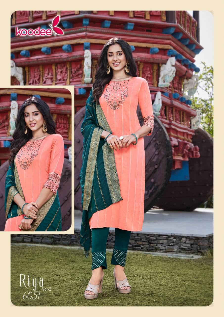 Koodee Riya Vol 2 Ladies Kurti Bottom Dupatta Set Catalog In Wholesale Price. Purchase Full Catalog of koodee Riya Vol 2 In Wholesale Price Online