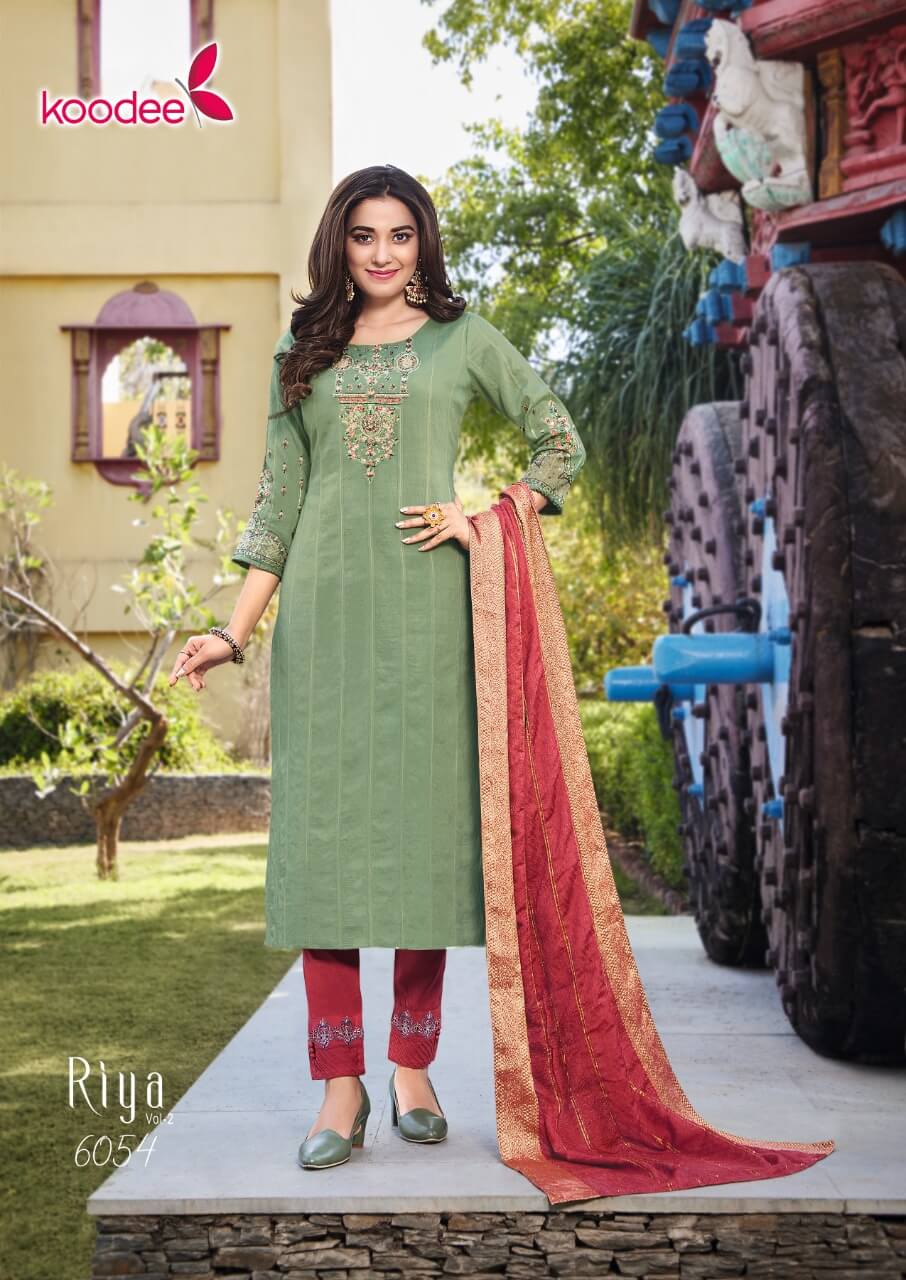 Koodee Riya Vol 2 Ladies Kurti Bottom Dupatta Set Catalog In Wholesale Price. Purchase Full Catalog of koodee Riya Vol 2 In Wholesale Price Online