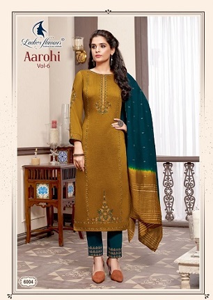 Ladies Flavour Aarohi Vol 6 Kurtis Bottom And Dupatta wholesale catalog, Buy Full catalog of Ladies Flavour Aarohi Vol 6 Kurtis Bottom And Dupatta At wholesale Price