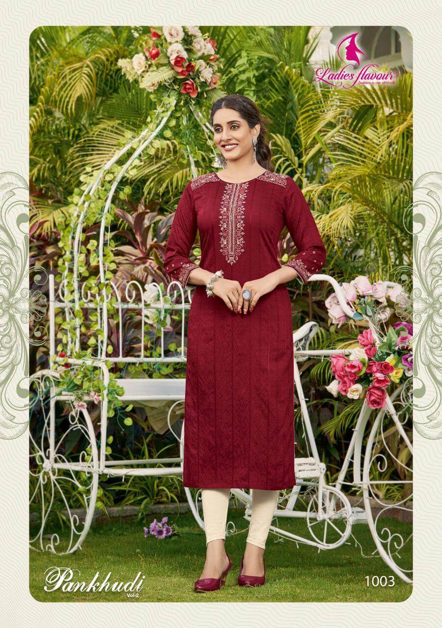 Ladies Flavour Pankhudi Vol 2 Viscose Kurtis Wholesale Catalog. Purchase Full Catalog of Viscose Kurtis In Wholesale Price Online