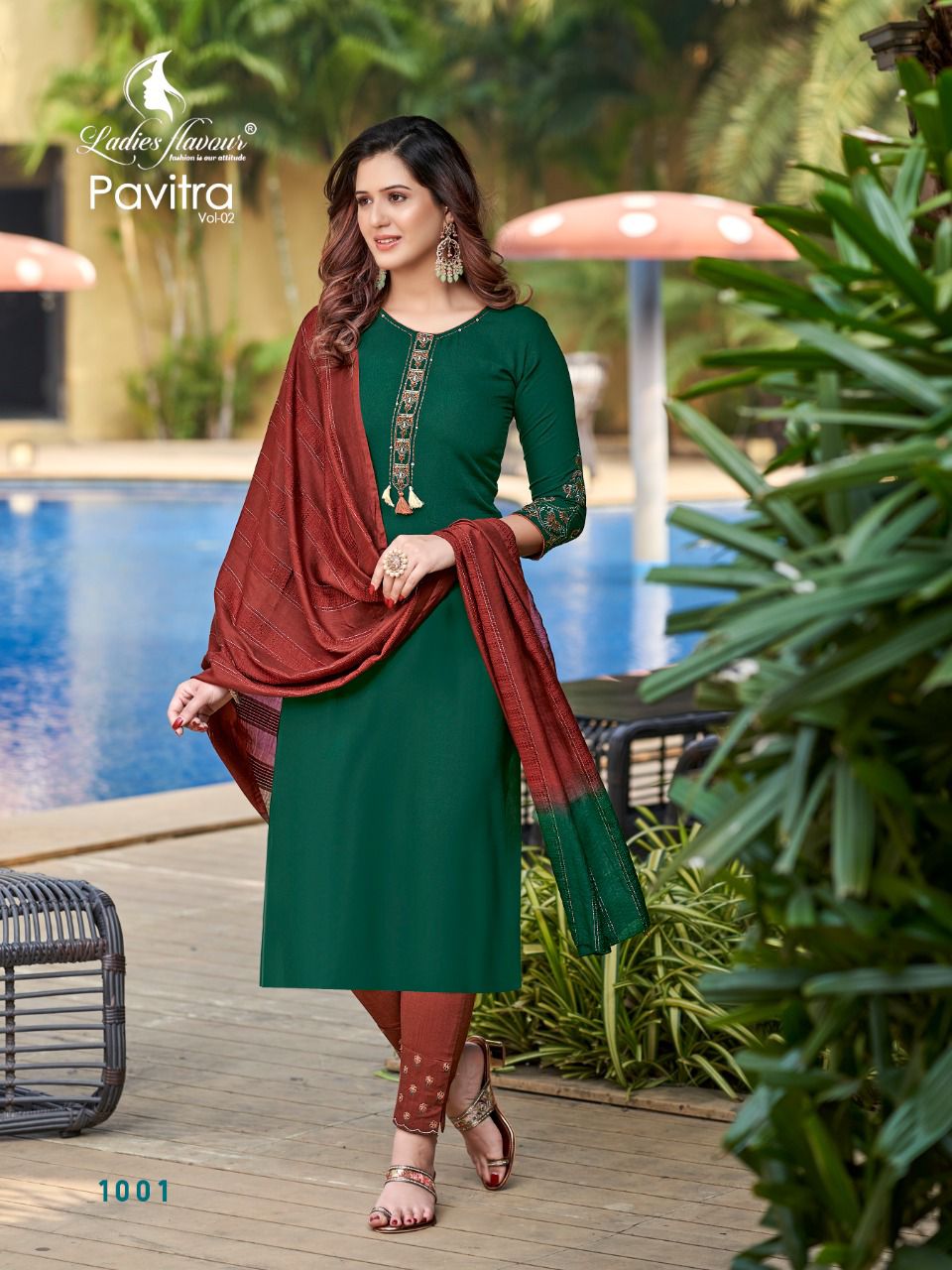 Ladies Flavour Pavitra 2 Kurti Bottom Dupatta Wholesale Catalog