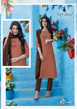 Ladies Flavour Saffron Kurtis Bottom And Dupatta wholesale catalog, Buy Full catalog Of Ladies Flavour Saffron Kurtis Bottom And Dupatta At wholesale Price