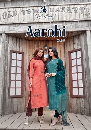 Ladies flavour Aarohi Vol 5 Top Bottom And Dupatta Wholesale Catalog, Buy Full Catalog of Ladies flavour Aarohi Vol 5 Top Bottom And Dupatta At Wholesale Price