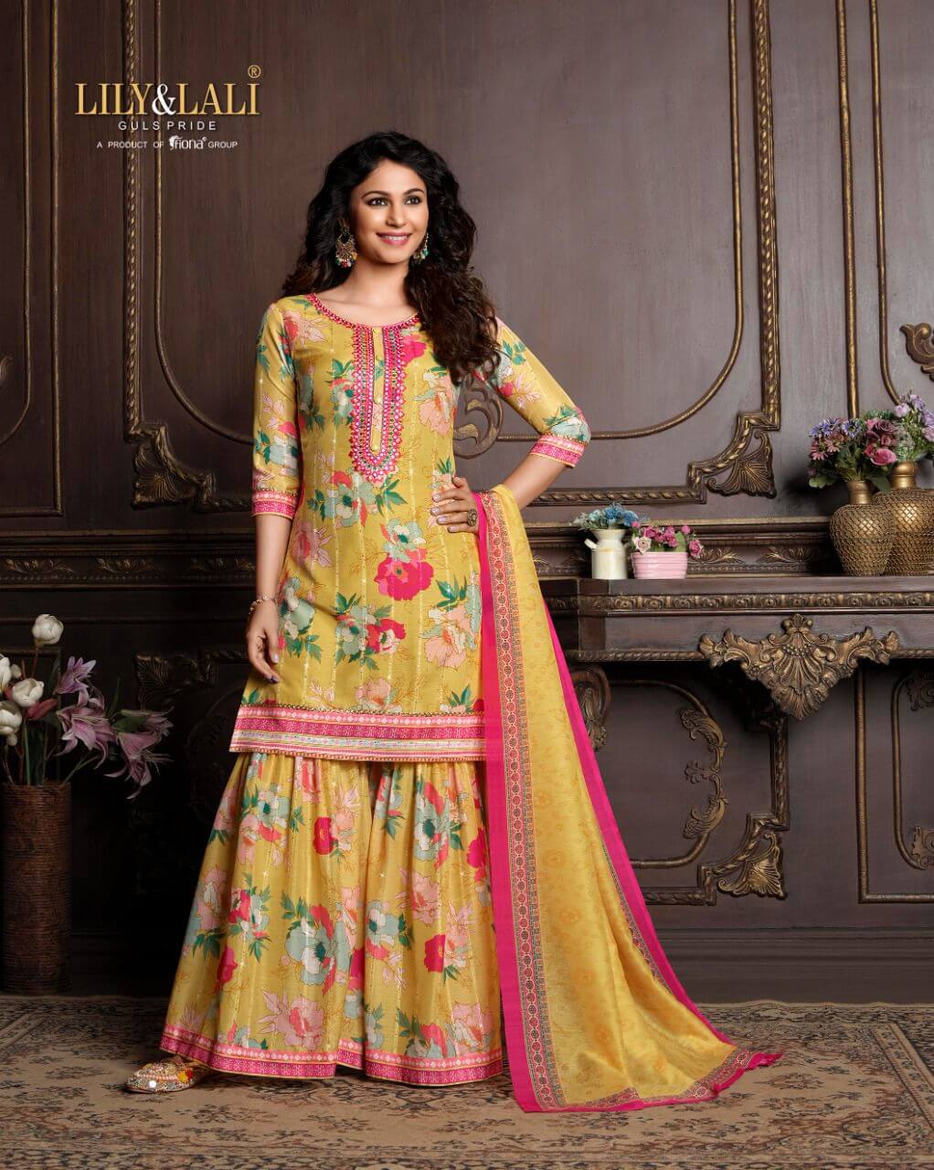 Lily And Lali Olivia Kurti Gharara Dupatta Set Catalog In Wholesale Price. Purchase Full Catalog of Lily And Lali In Wholesale Price Online