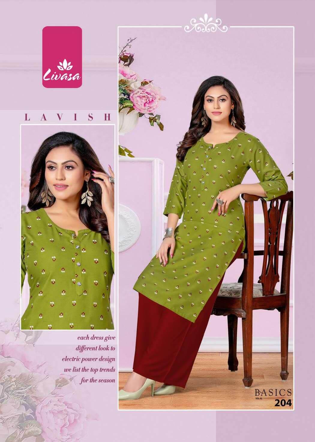 Livasa Basics Vol 2 Rayon Kurti Catalog In Wholesale Price. Purchase Full Catalog of Livasa Basics Vol 2 In Wholesale Price Online